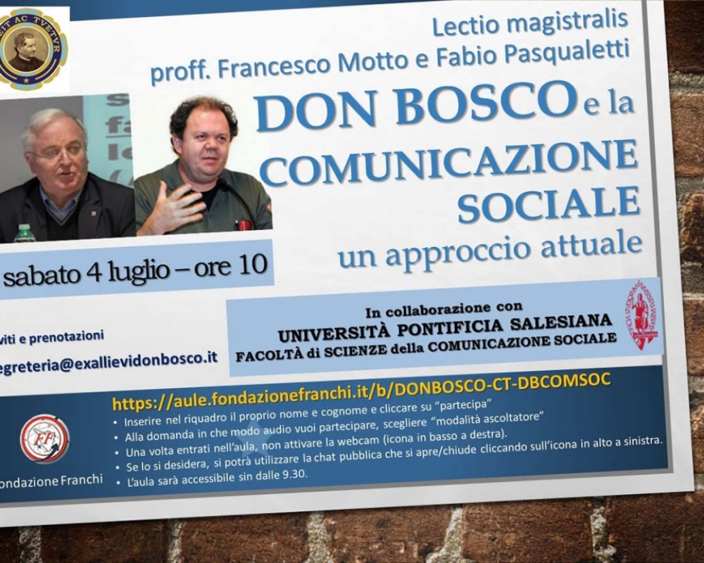 Una videoconferenza su come Don Bosco parlava e condivideva idee con le persone.